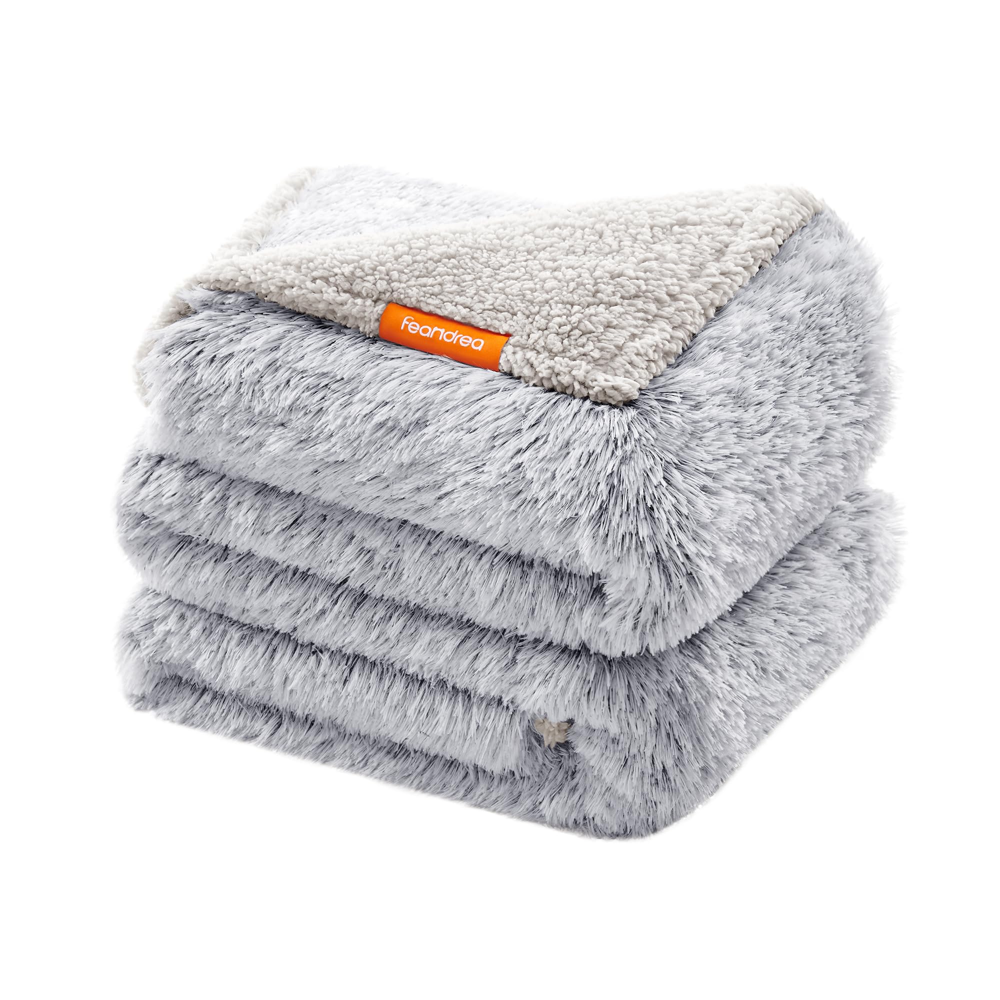 Feandrea Hundedecke, wasserdichte Decke, Langer Plüsch, für große, extra große Hunde, Katzen, 203 x 152 cm, XXL, Sherpa-Stoff, beidseitig verwendbar, Hundesofa Schutzdecke, Ombré-Grau PPB008G01