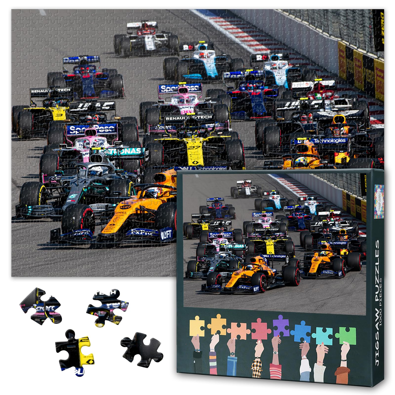 Sports Car 1000 Pieces Jigsaw Puzzles for Adults Difficult Challenge Racing Car Puzzles Gifts for Family Friends Party Nights Sport Theme Jigsaw Puzzle for Adults House Wall Decor 27.5"X19.7"