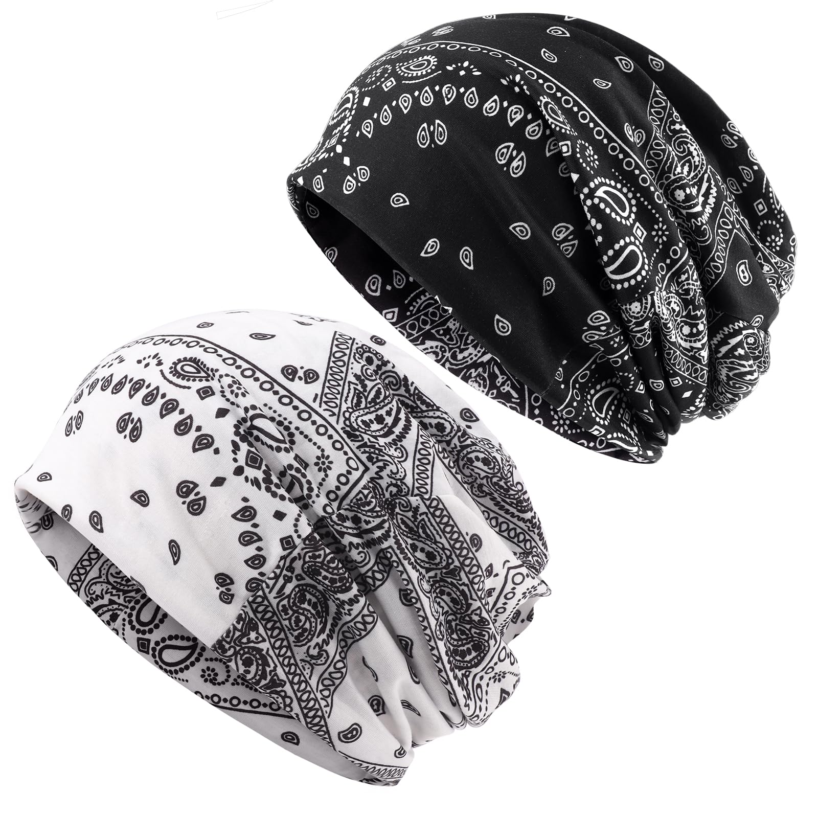 DRESHOW Slouchy Beanie Hat for Women Men Long Baggy Hip Hop Beanie Ski Skull Cap Chemo Headwear Solid Hipster Hat Elastic Sleeping Cap