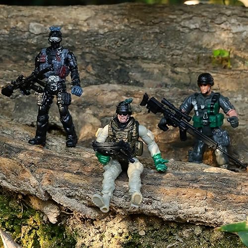 Miniatura 5 de 18 piezas de figuras de acción movibles de combate de soldado de las fuerzas especiales del ejército, soldados, juguetes militares para hombres con