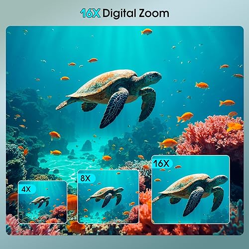 Miniatura 6 de Cámara subacuática 4K, cámara digital impermeable de 64 MP y 16 pies con tarjeta de 32 GB, cámara impermeable flotante de enfoque automático con