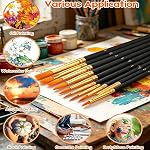 Brosses de peinture noire, Aoartix 20 Pcs ronde pointée Conseil Artiste Pinceaux de peinture de professionnels Set pour l'huile acrylique Aquarelle Toiles Rock Corps visage clou Miniature Détaillant Dessin Fournitures d'art