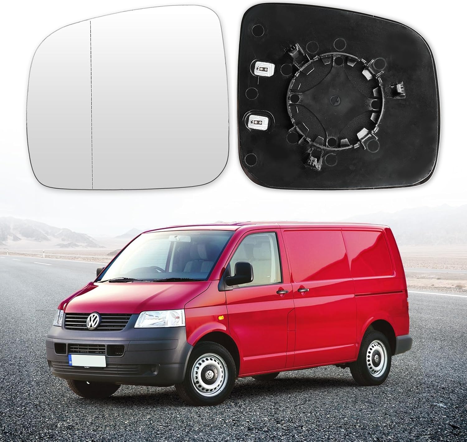 Specchietto Retrovisore Sinistro Riscaldato Per VW Caddy 3, T5, Multivan 5 – Vetro Asferico Con Supporto, Ricambio Convitex - 3