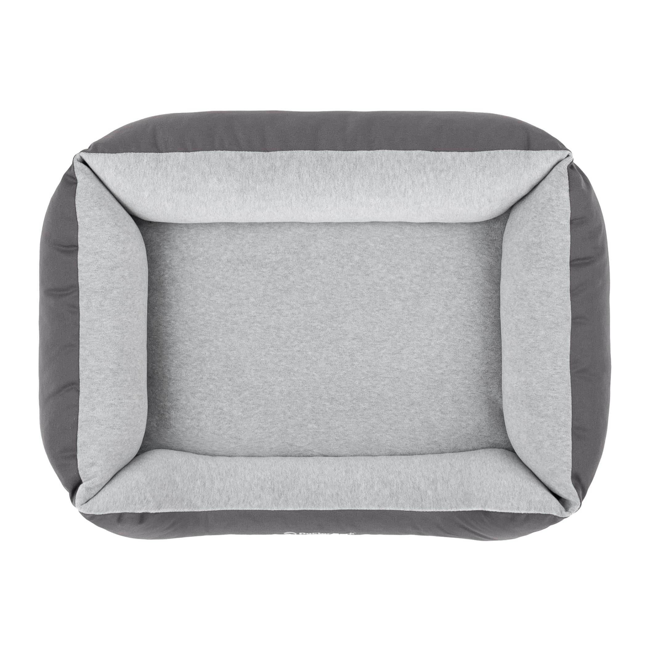 Doctor Bark Hundebett Kleine Hunde - Hundekörbchen Flauschig und Weich - Waschbar, Strapazierfähig, Kuschelig - Made in Germany - GreenLabel (S - 74x55 cm, Grau)
