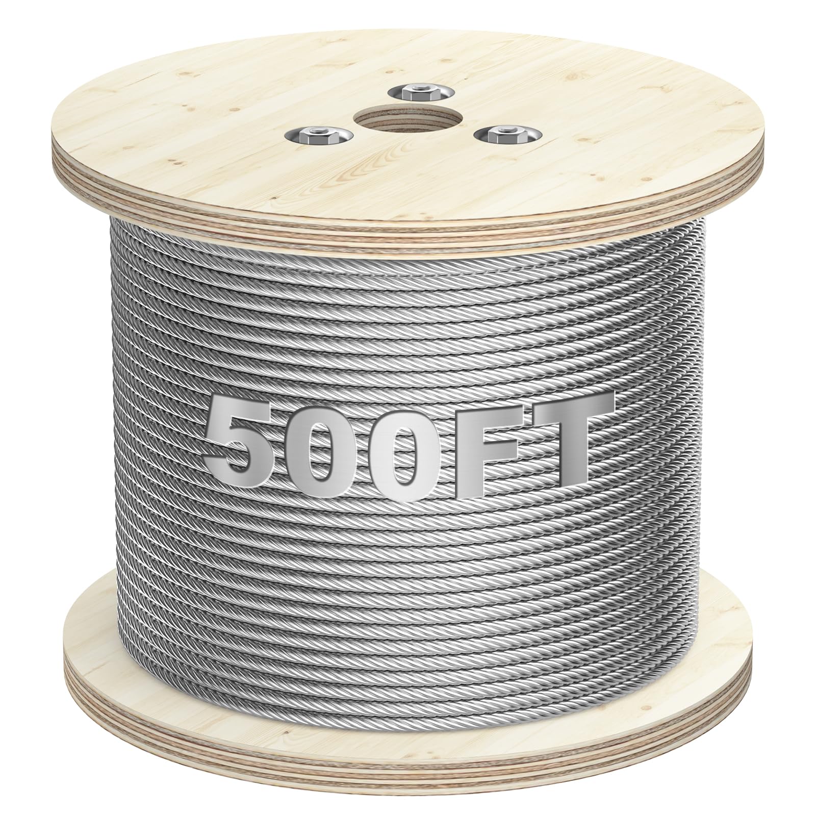 blika 500ft 304 stainless steel cable, stainless steel decking railing 3/16 inch with 7 x 19 strand construction, 3700lbs breaking strength marine grade for rail, deck, clothesline and diy balustrade