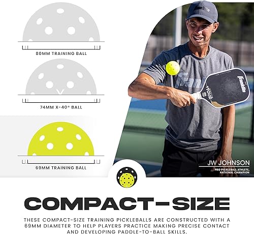 Miniatura 7 de Franklin Sports Pickleballs de entrenamiento - Pickleballs de entrenamiento para principiantes + práctica de habilidades - Bolas de pickleball al