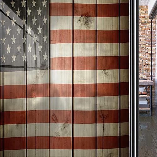 Película opaca para ventana, bandera estadounidense, película de vidrieras para puertas de vidrio, color crema coral, calcomanías estáticas para