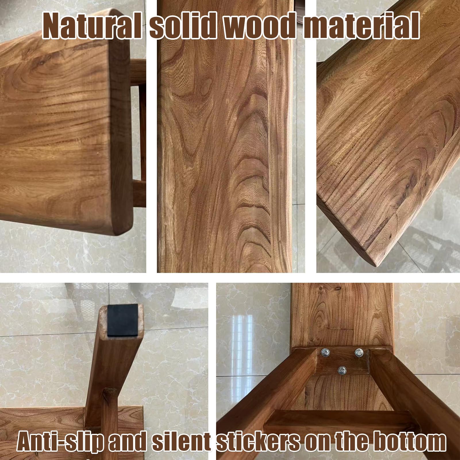 Reclaimed Elm Rustic Entry Way Benches Seat-Farmhouse Indoor Solid Wooden Noodle Bench,Maximum Load 880IB,Handcraft for Entryway Bedroom/Living Room/Dining Room