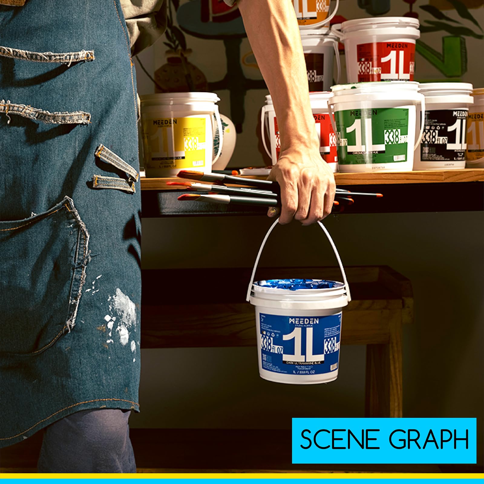 MEEDEN Pintura Acrílica Blanca de Titanio: 2L / 67.64oz / 0.53 gal Brillo Corporal Pesado - 0.528 Galones de Pintura Blanca Gruesa a Granel para Pintura de Artesanías de Lienzo