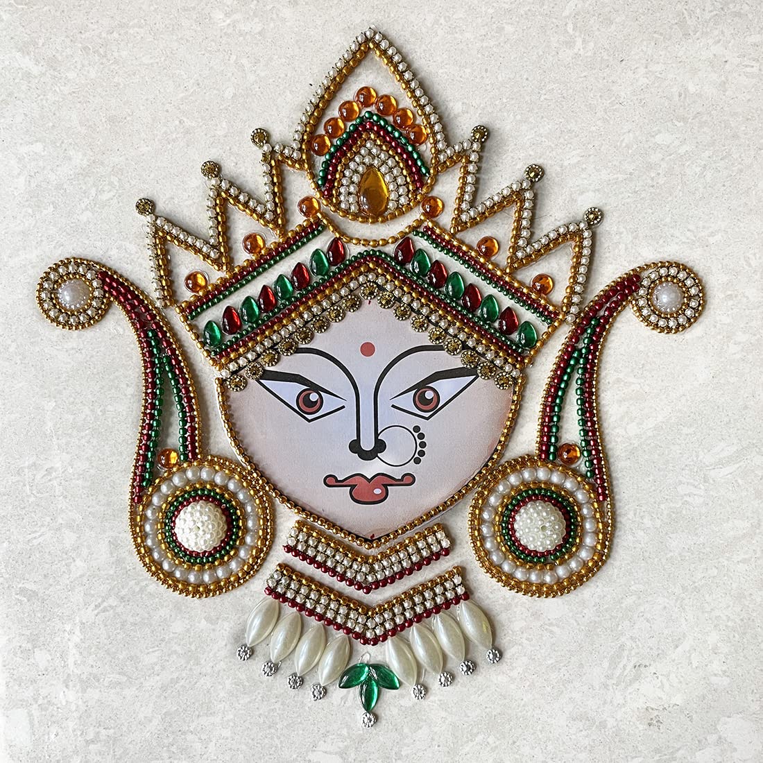 Buy Aabhaas Design Durga Devi Rangoli Decorative Acrylic Kundan Rangoli ...