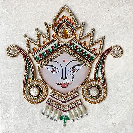 Aabhaas Design Durga Devi Rangoli Decorative Acrylic Kundan Rangoli|Table Rangoli