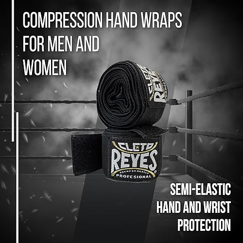 Miniatura 2 de CLETO REYES Vendas de mano de compresión para guantes de boxeo, elástico transpirable, MMA, kickboxing, Muay Thai, negro