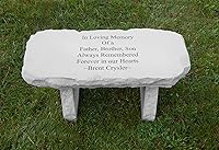 Kay Berry Personalized Memorial Stone Bench - Custom Engraved Weatherproof Garden Seat, Made in USA