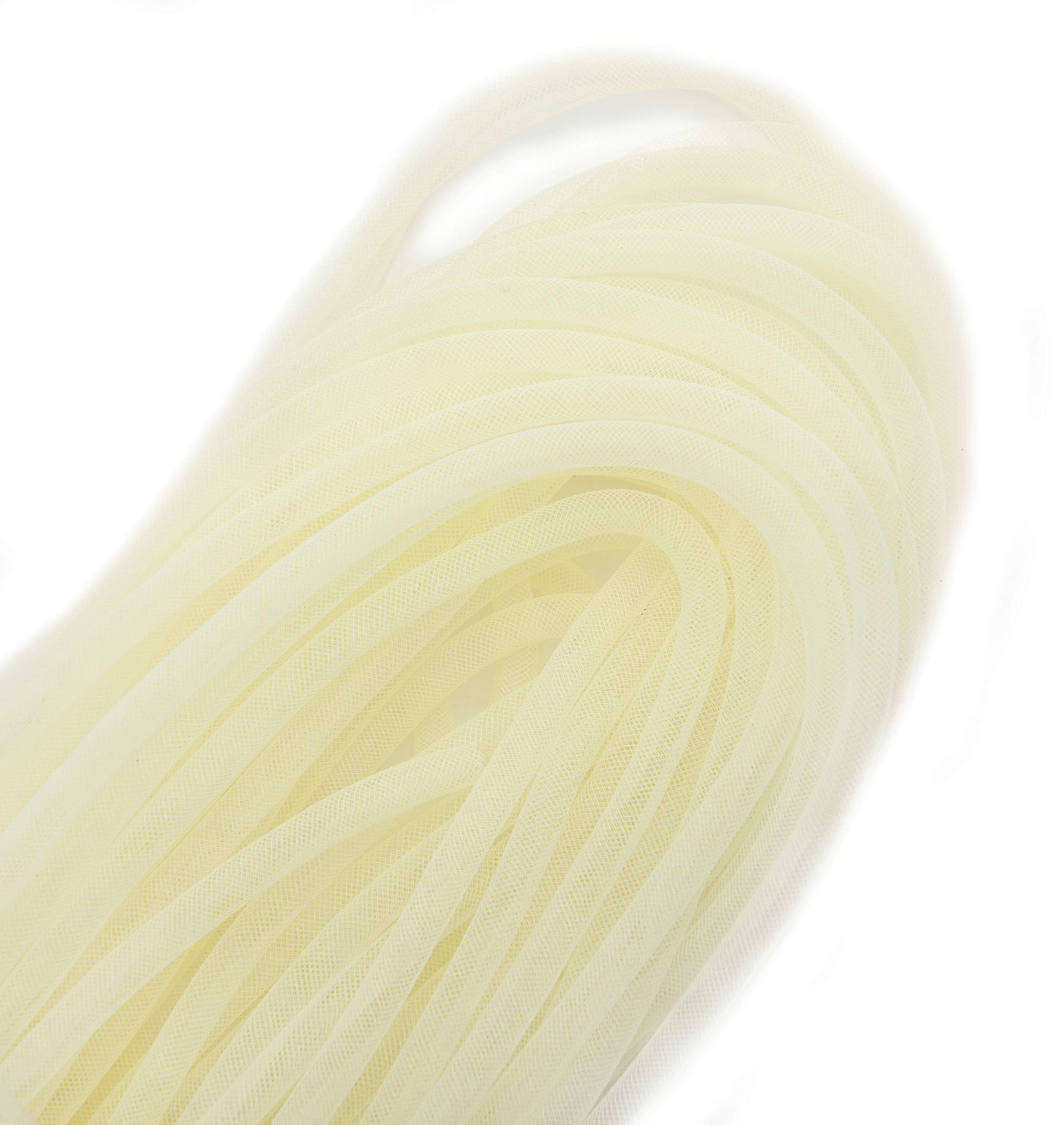 HAND® Elastic Lightweight Millinery Tubular CRIN Trim - Diameter 8 mm, appx 30 Meters per Pack - Cream