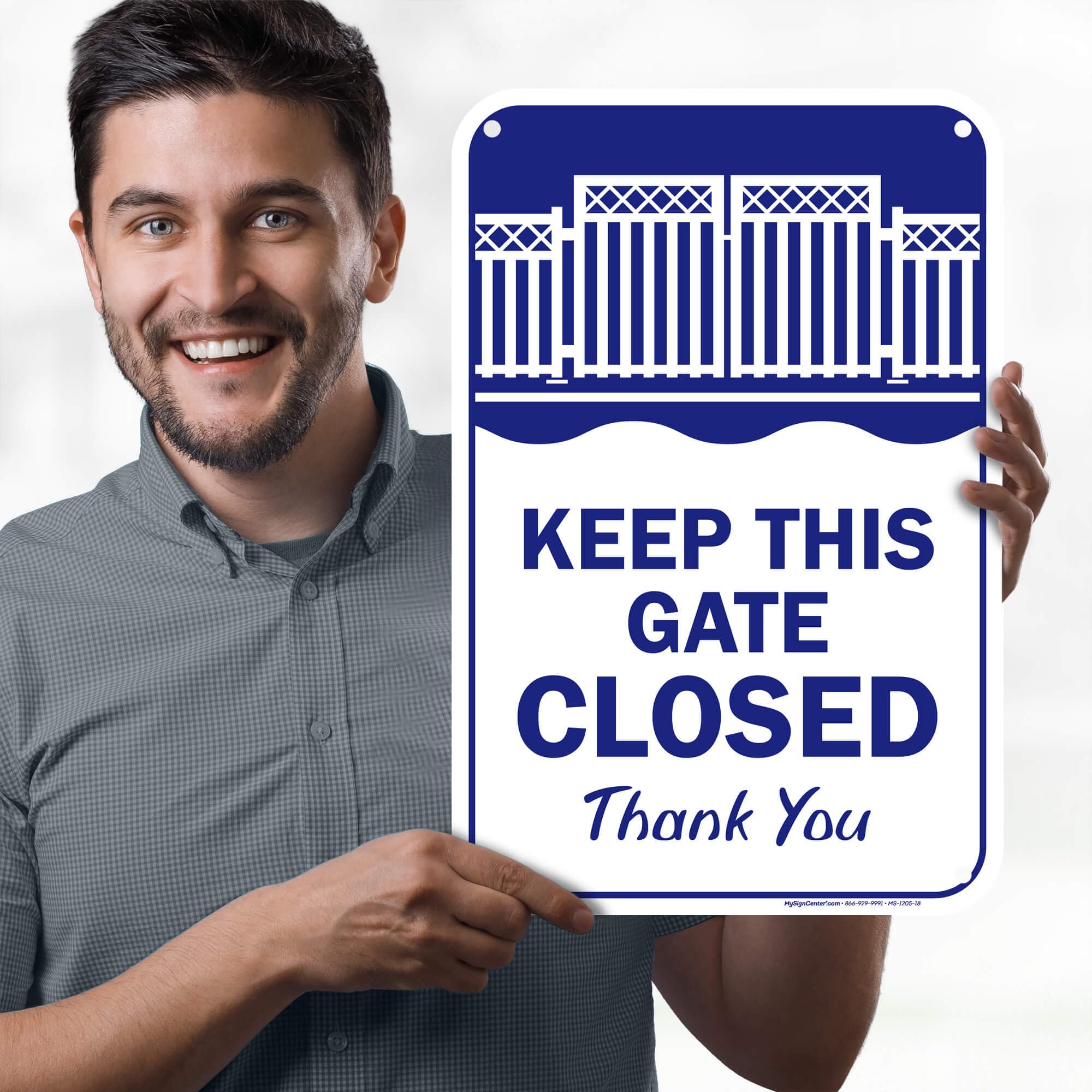 Keep This Gate Closed Sign, 12x18 Inches, 55 mil thick HDPE (high density polyethylene), Made in USA by My Sign Center