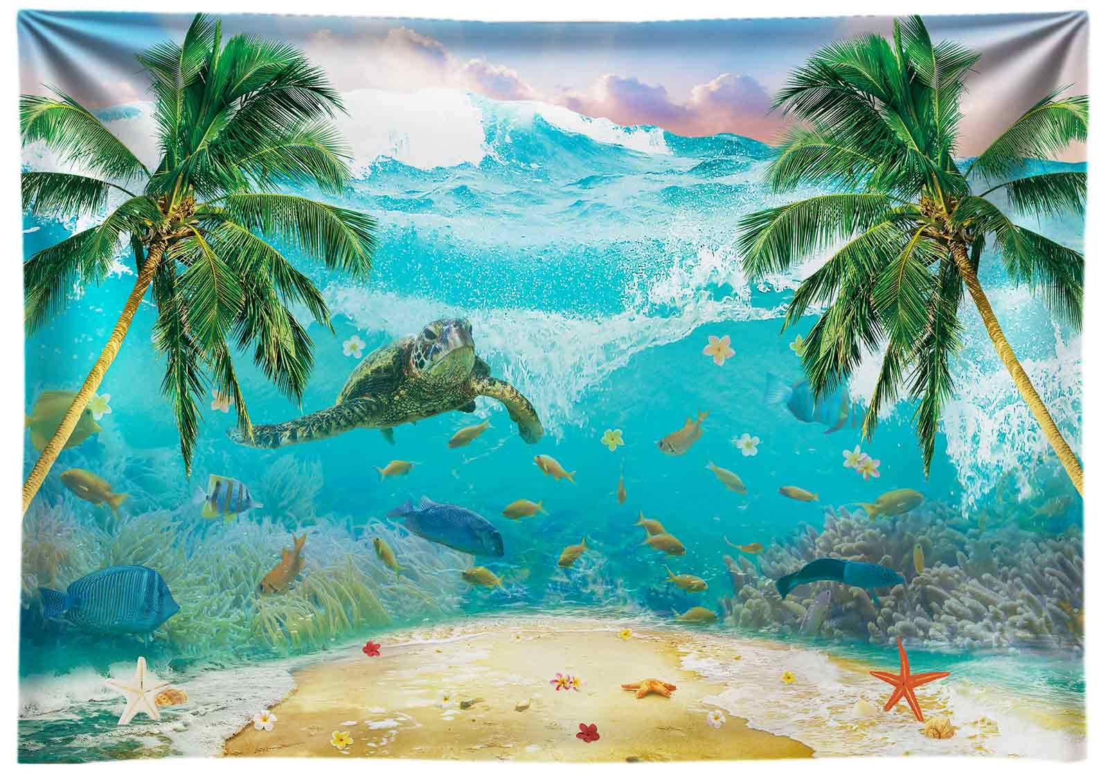 Funnytree 7x5FT Underwater Wave Backdrop Ocean Beach Fantasy Undersea