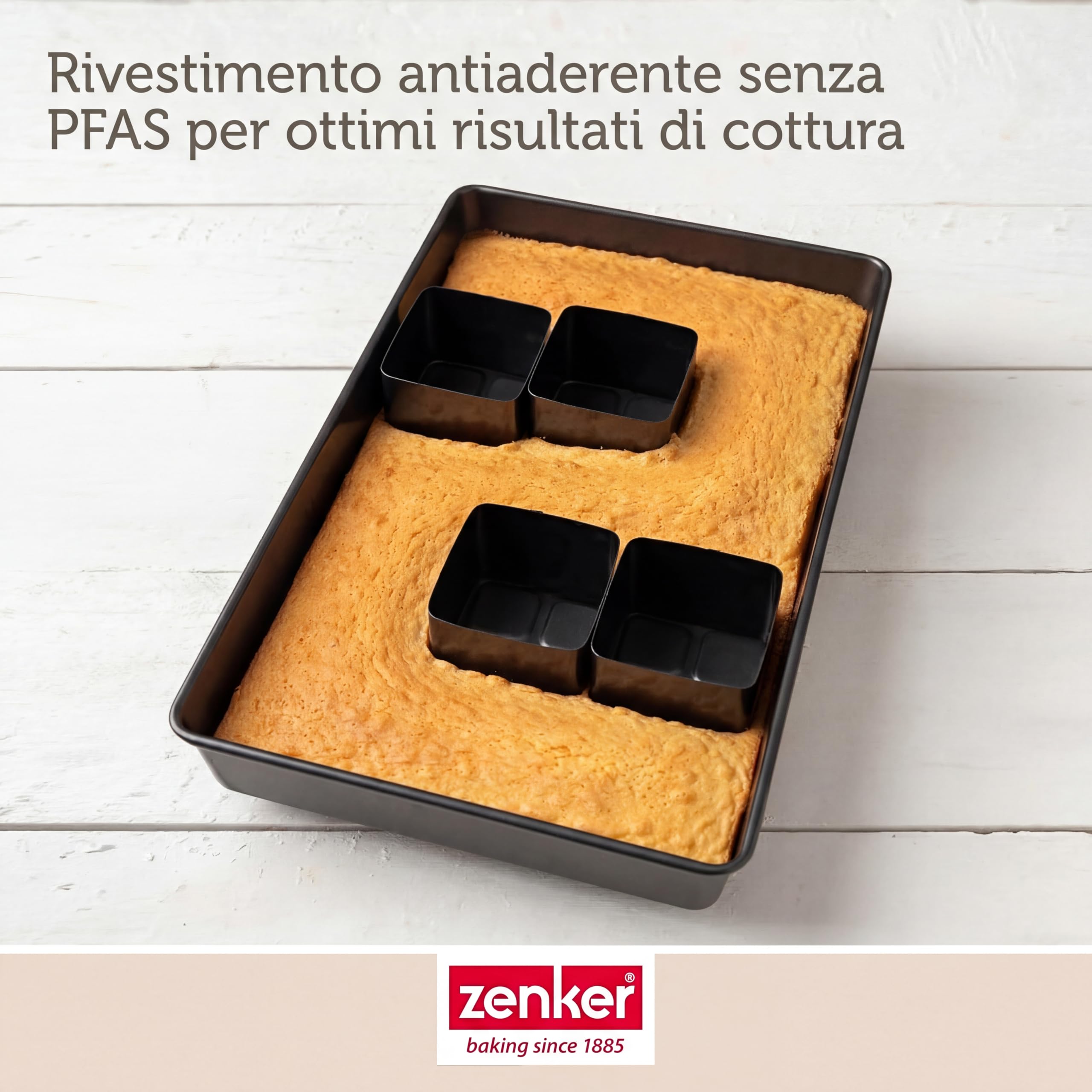 Zenker Teglia da forno con numeri e lettere – Set da 9 pezzi per dolci creativi, rivestimento senza PFAS, resistenza al calore +230 °C