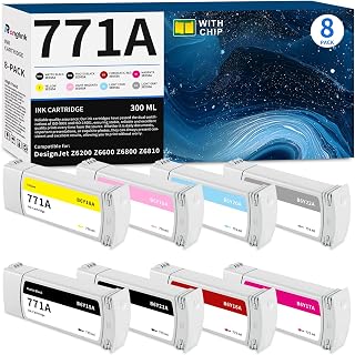 771 771A Ink Cartridges 775ML 8-Pack, PK/MBK/CR/M/Y/LM/LC/LG