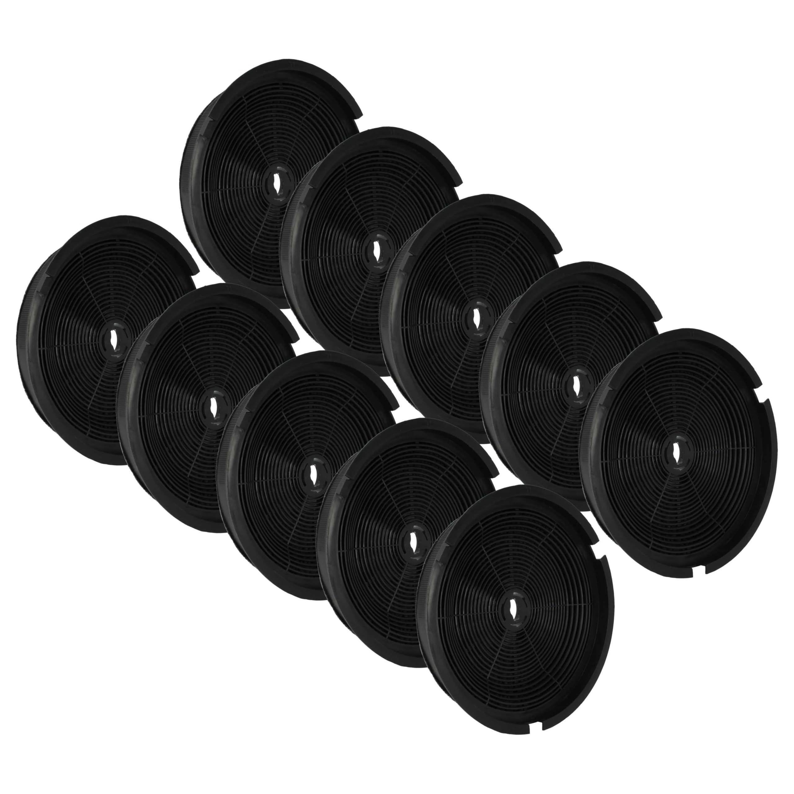 vhbw 10x filtro de carbón activado compatible con Etna 4410 NZT, 4410 NRVS, 4420 NWT, 4420 NRVS, 4400 NZT, 4400 NRVS campanas cocina - 19 cm