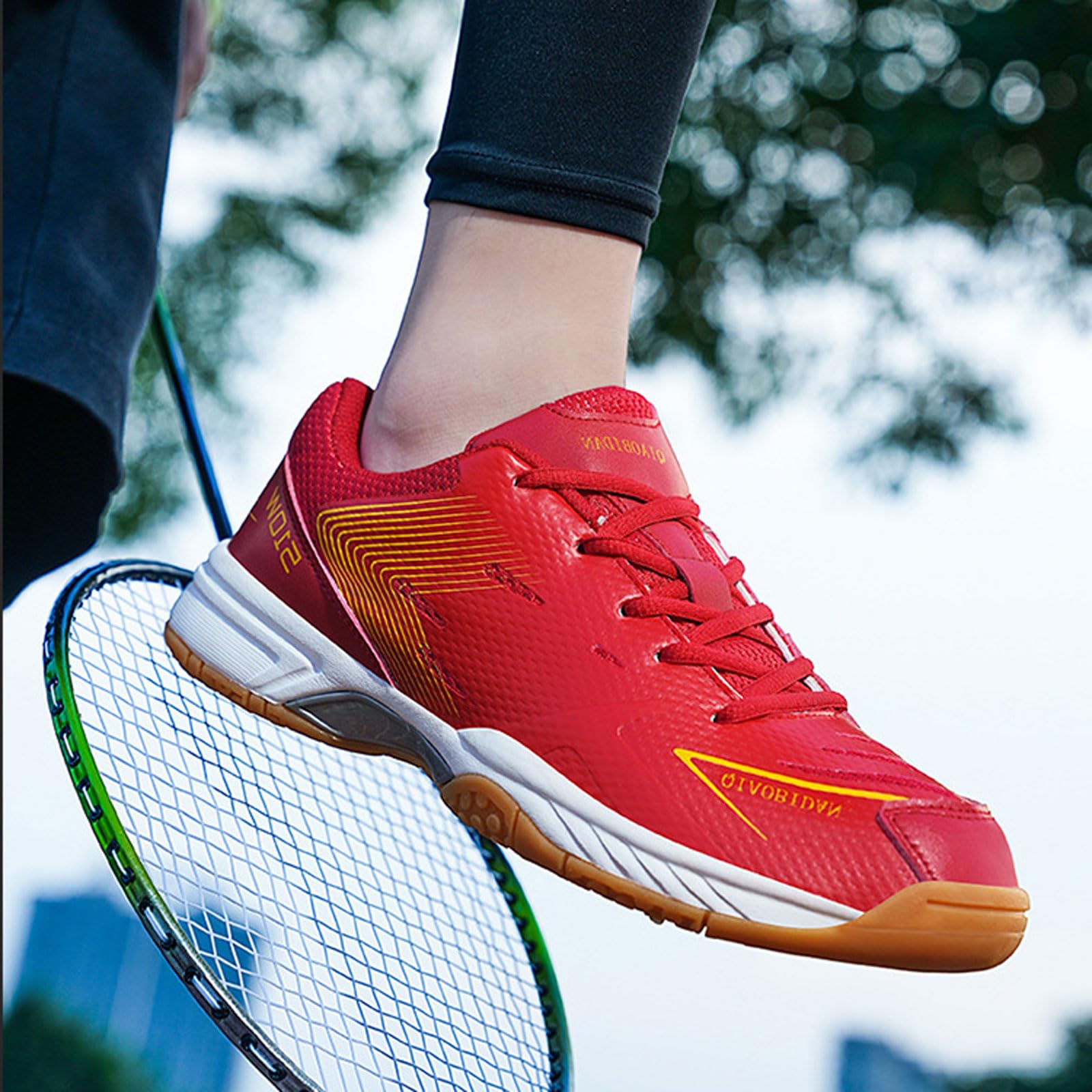 Zapatillas de bádminton Hombre Exteriores,Zapatillas de bádminton para Interiores,Antideslizante,Transpirable,para Tenis,Tenis de Mesa,Baloncesto,Squash y Entrenamiento físico