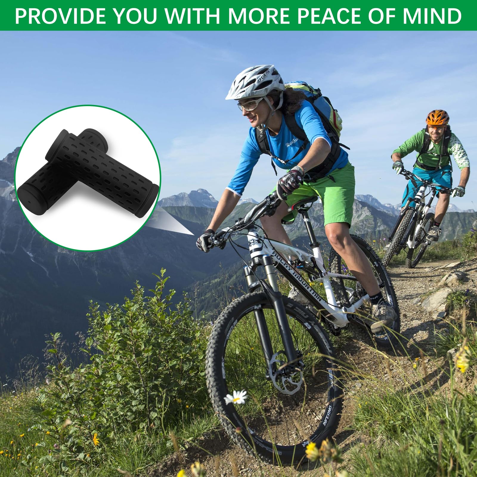 1 Paio Manopole Bici Bambino 22mm Universali, Impugnature Antiscivolo in Gomma per MTB; BMX; Scooter Design Ergonomico con Morbidezza Ottimale, per Biciclette Piegevoli e Urbane