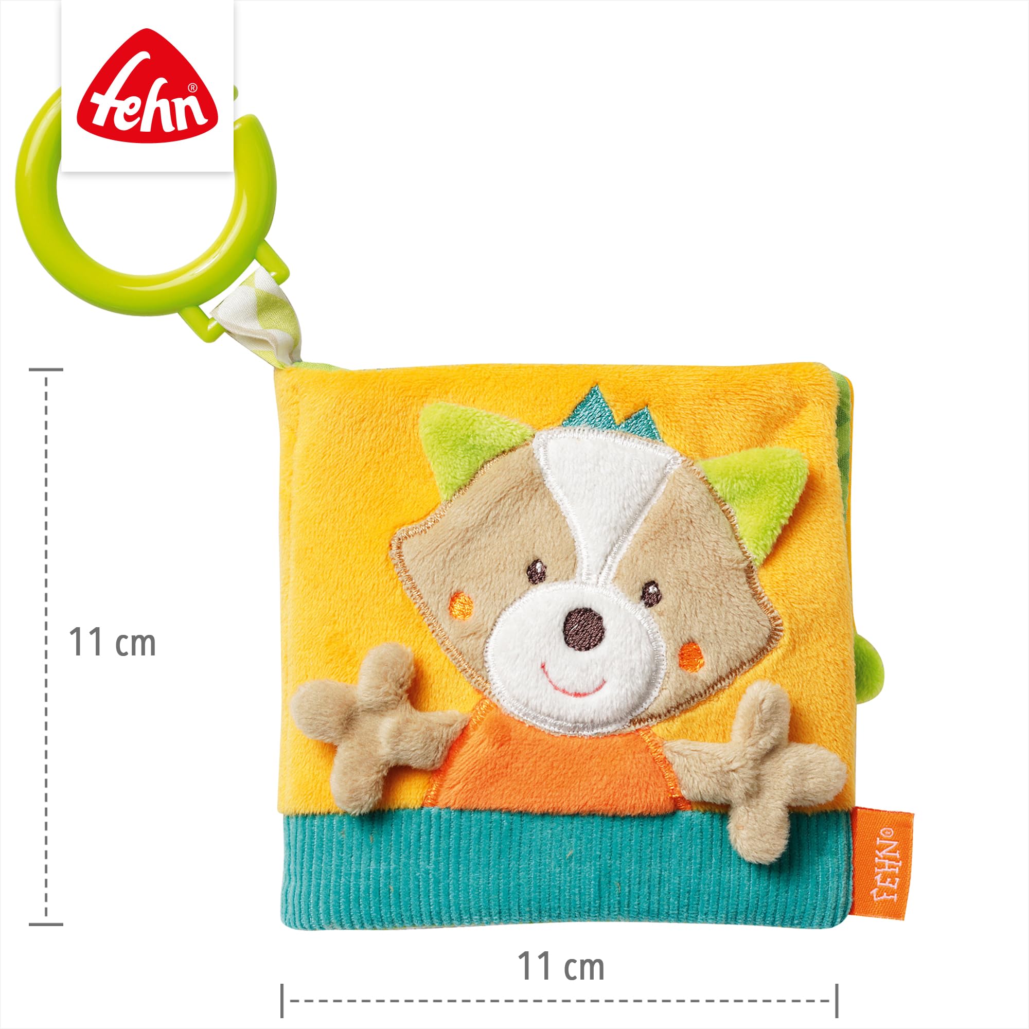 Fehn libro di stoffa volpe - Libro tattile con motivi animali - giocattolo da appendere al passeggino e al seggiolino auto - per neonati e bambini piccoli a partire da 0+ mesi