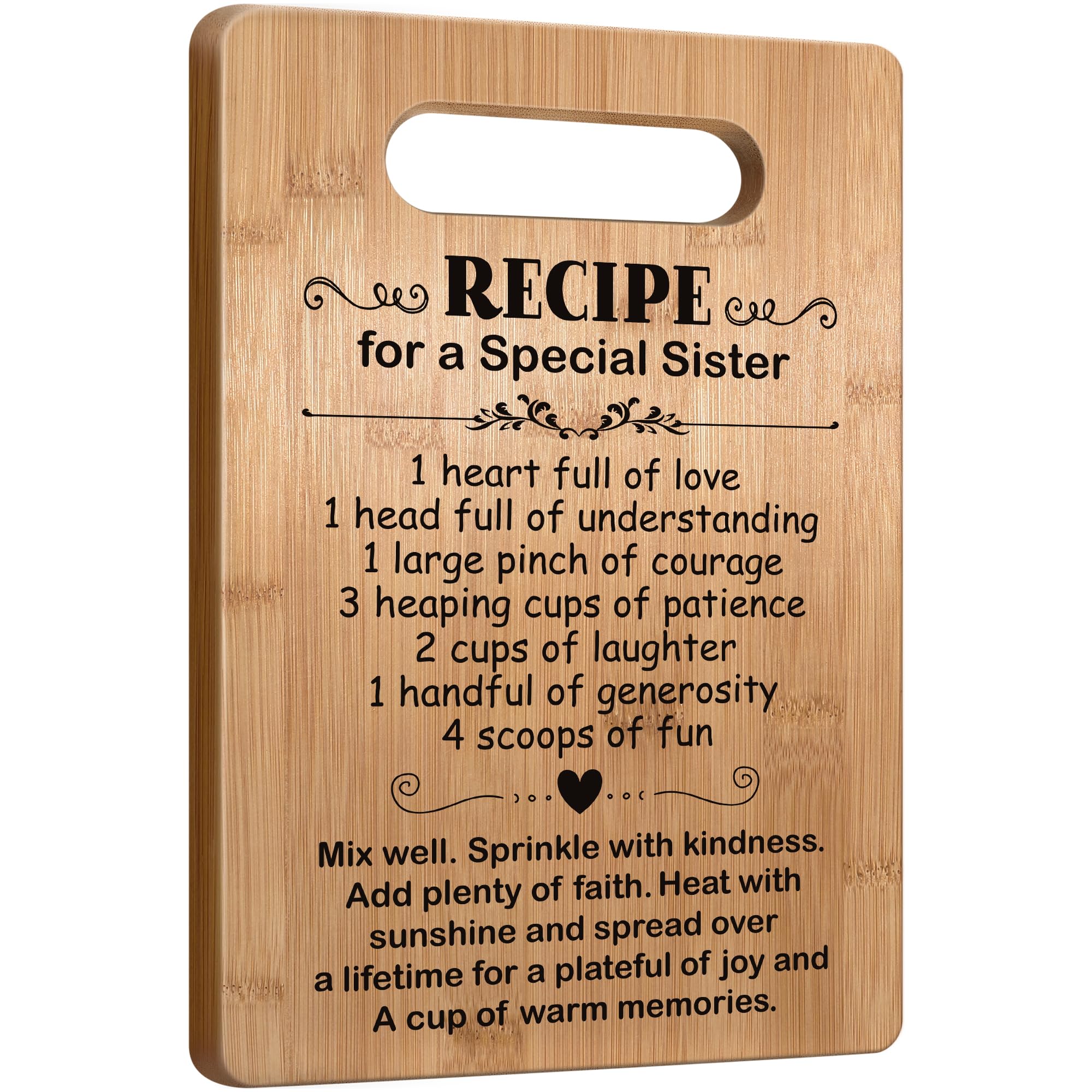 Sister's Cutting Board - BFF Gifts for Women, Best Friendship Gifts