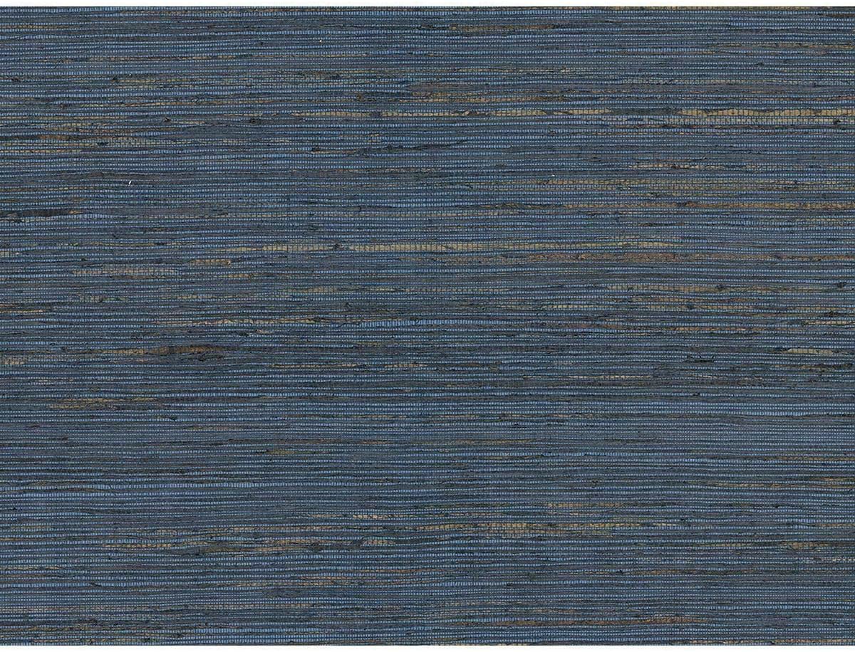 Wallcoveringsmart Unique Navy Blue Brown Real Natural grasscloth Wallpaper