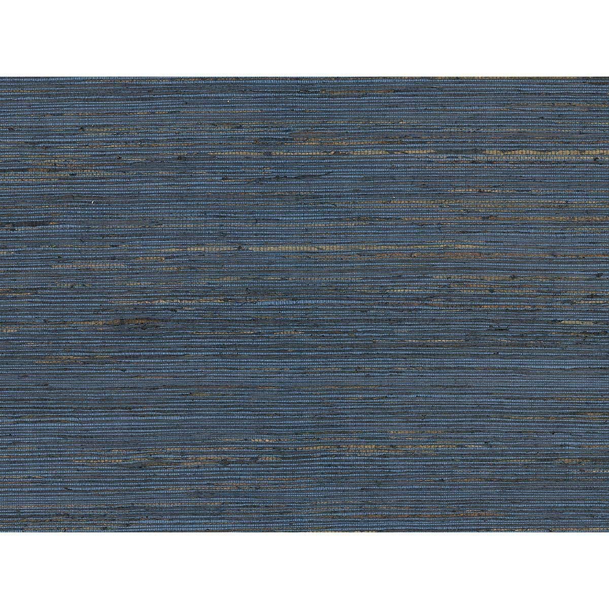 Wallcoveringsmart Unique Navy Blue Brown Real Natural grasscloth Wallpaper