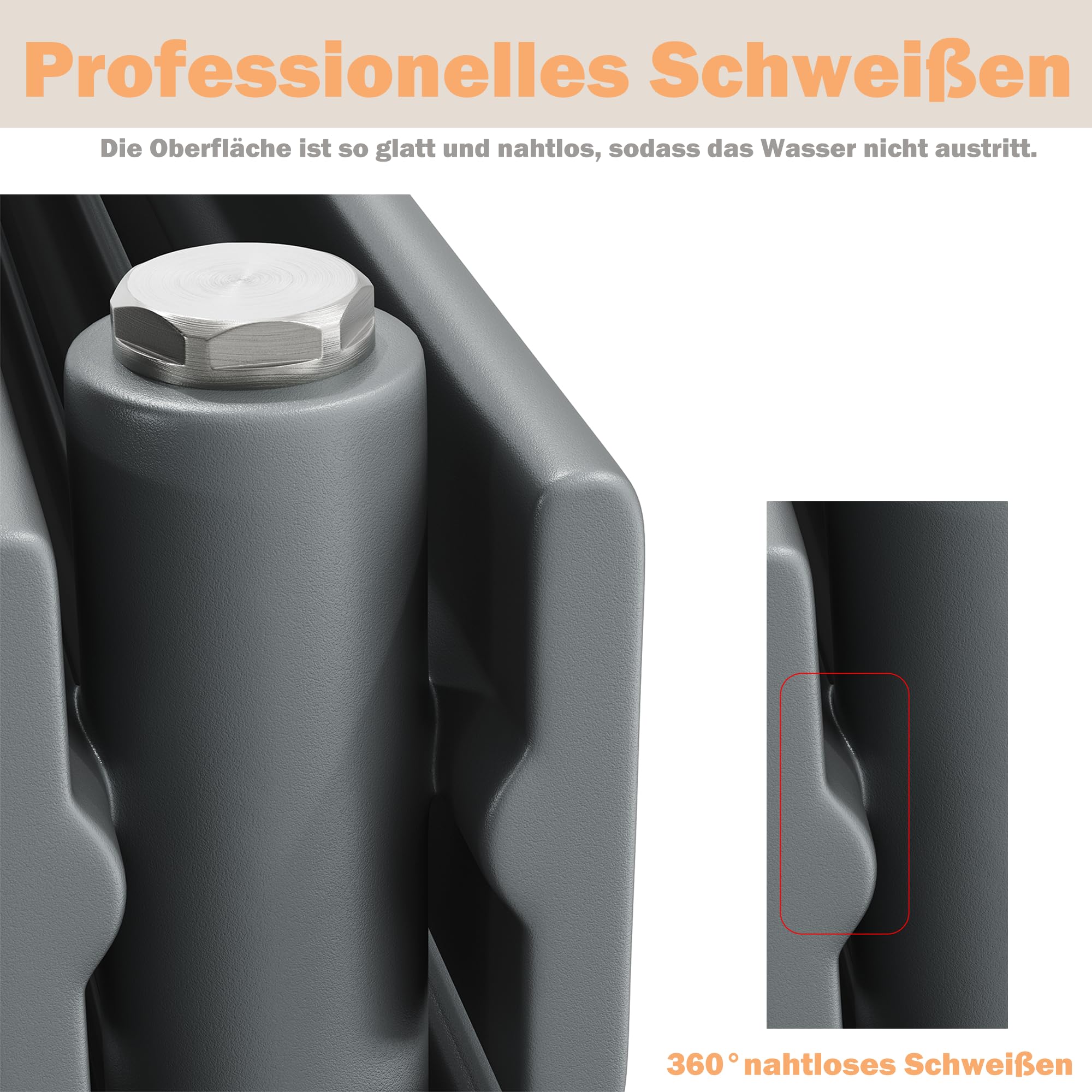 Radiador de diseño con panel de 465 x 1200 mm, horizontal, doble capa, con conector lateral multibloque, color antracita