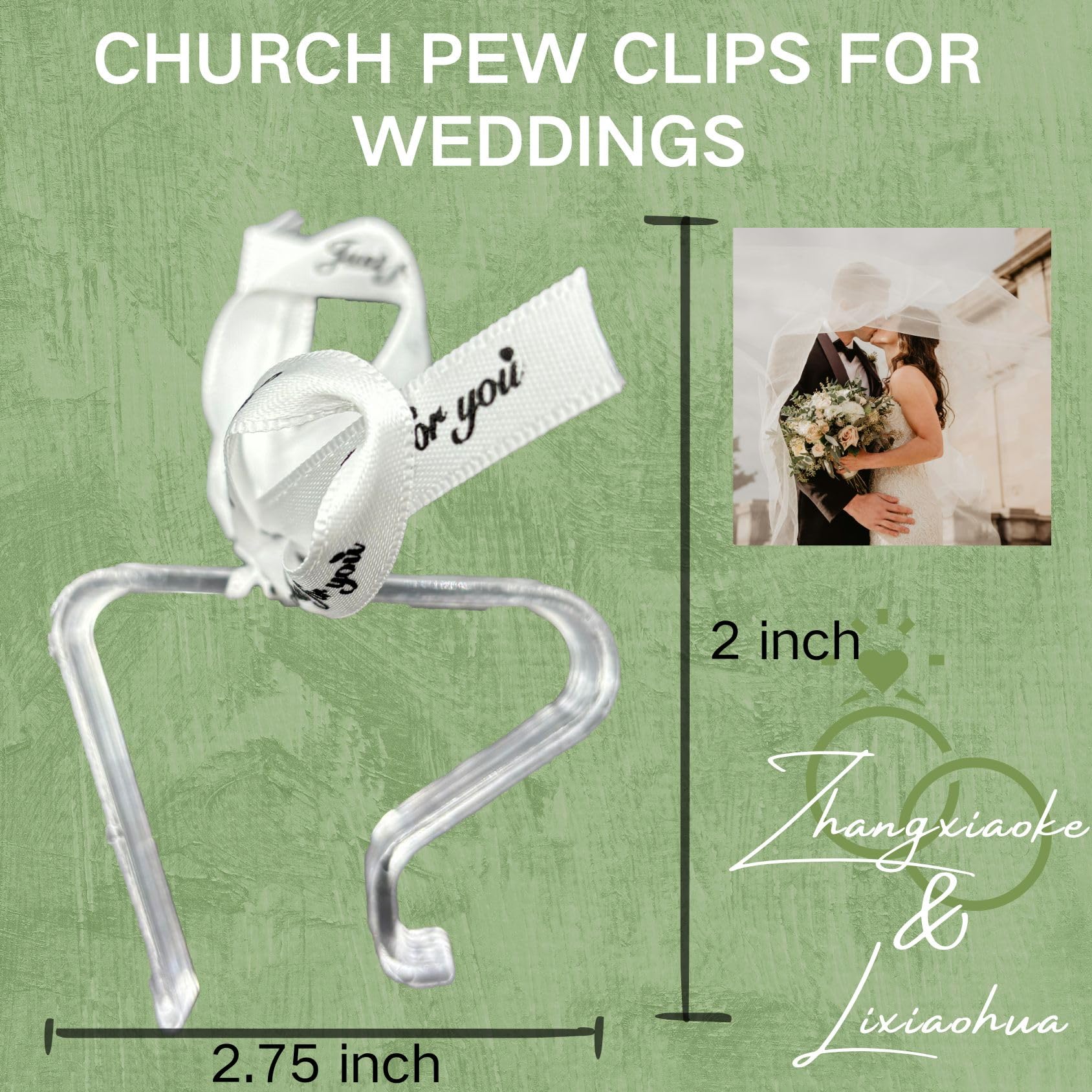 Wedding Decoration Hooks 24 Pack Church Pew Clips - Heavy Duty Plastic Hooks  For Wedding Decorations \u0026 Church Events Wedding Ceremony Decorations, image size:1688x1688