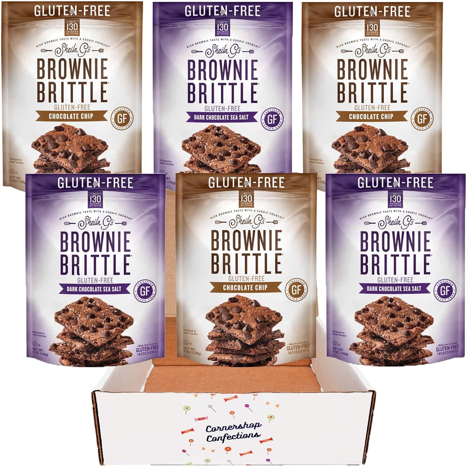 Sheila G's Brownie Brittle GlutenFree 6 Bag Variety Pack