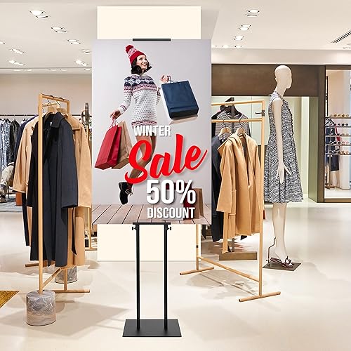 Miniatura 3 de Paquete de 2 soportes para póster para exhibición, letreros de pedestal ajustables de hasta 78 pulgadas, doble cara para tablero y espuma, soporte