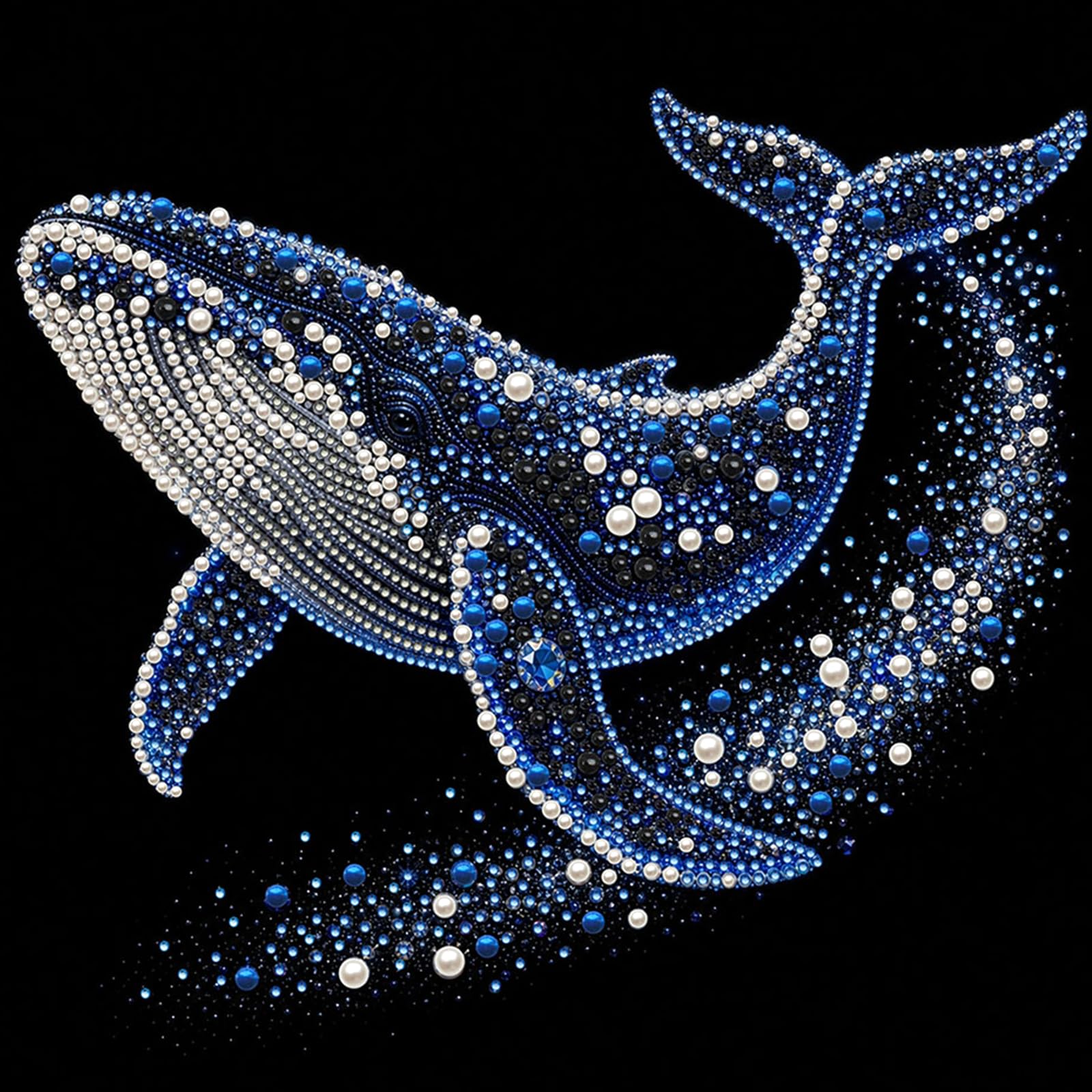 Shark 5D Pearl Painting Kits With Frame, Diy Framed Pearl Painting Art Kits