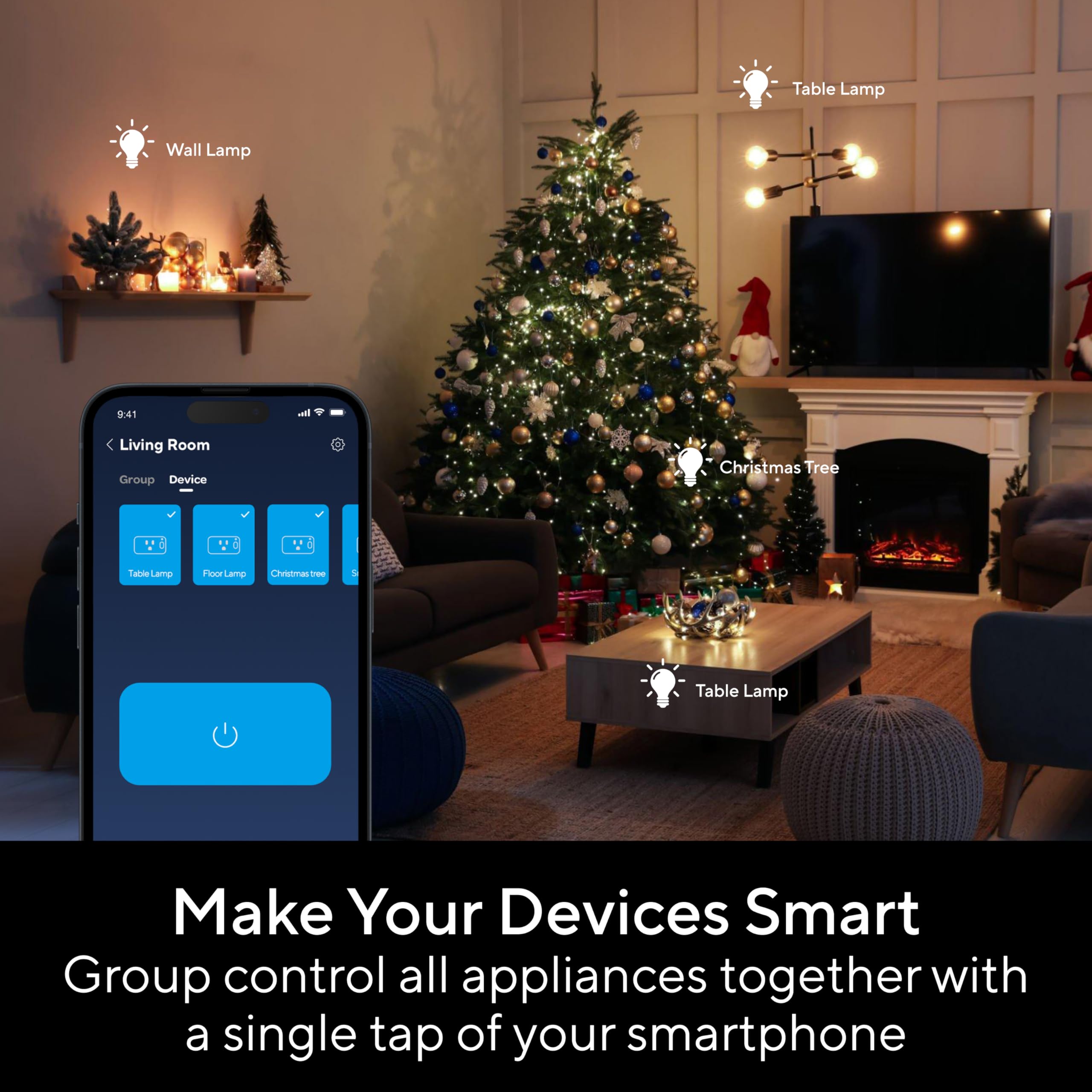 UTEC Smart Plug Wi-Fi Mesh Outlet 15A Ultra Efficient Smart Plug Compatible with Alexa Google Home IFTTT No — view 5