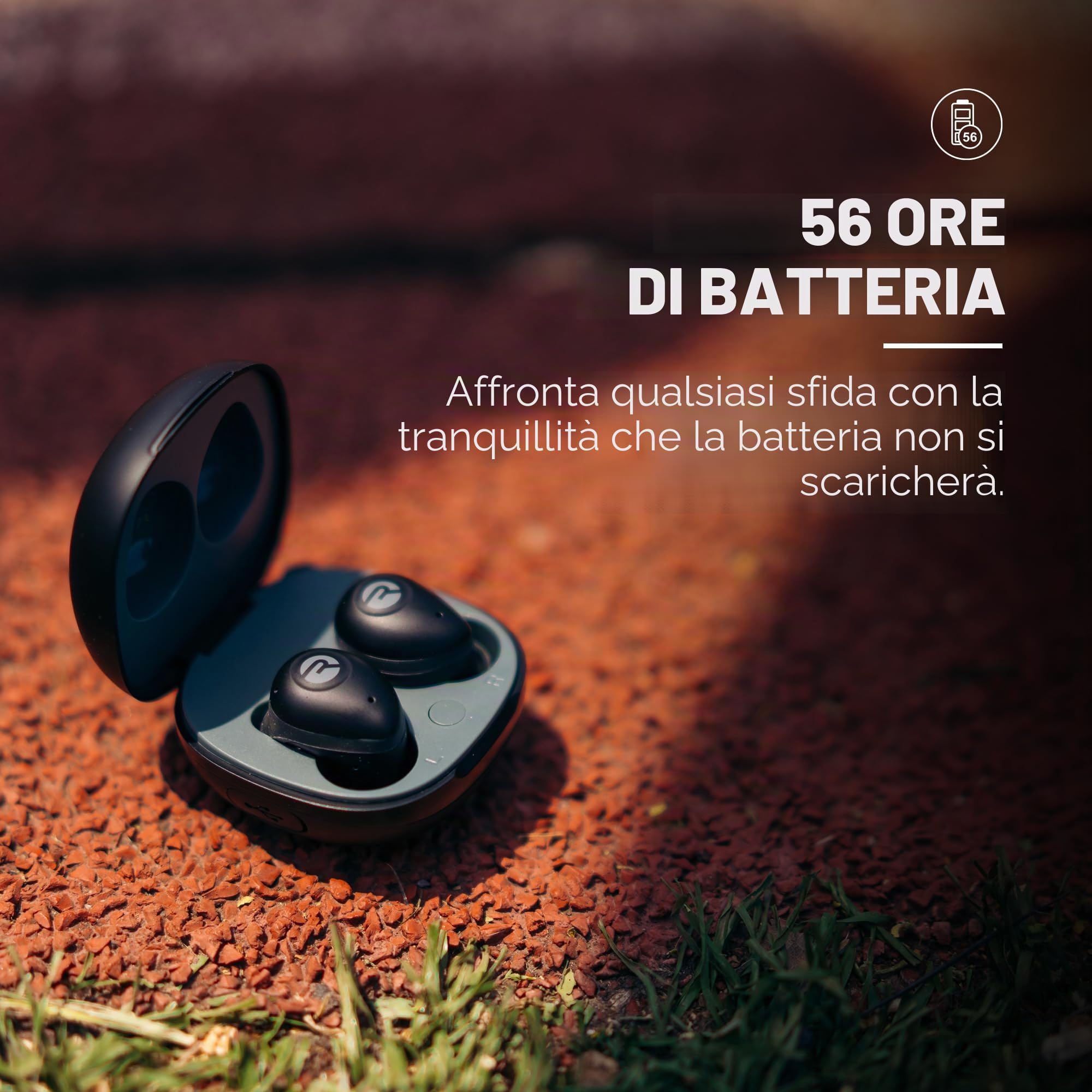 Raycon Bluetooth Wireless Auricolari con Microfono Integrato 54 Ore di Batteria IPX 7 Custodia Impermeabile e di Ricarica con Conversazione, Testo e Riproduzione Bluetooth 5.2 Sport Portatile (Blu)