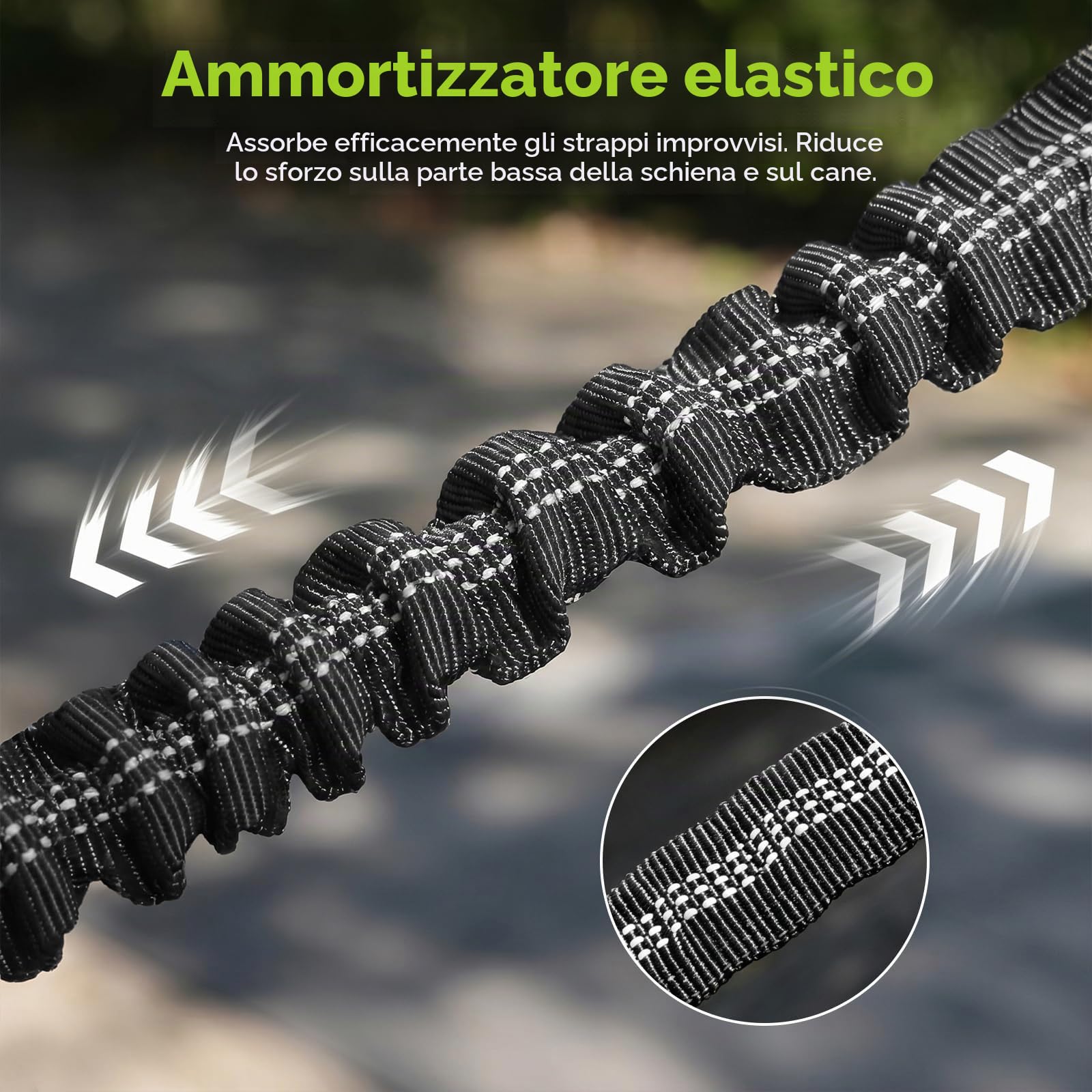 Pecute Guinzaglio Doppio per Cani Mani Libere con Borsello Impermeabile | Guinzaglio Anti Tiro con Corda Elastica e Doppi Manici Riflettenti per Cani 5-15kg