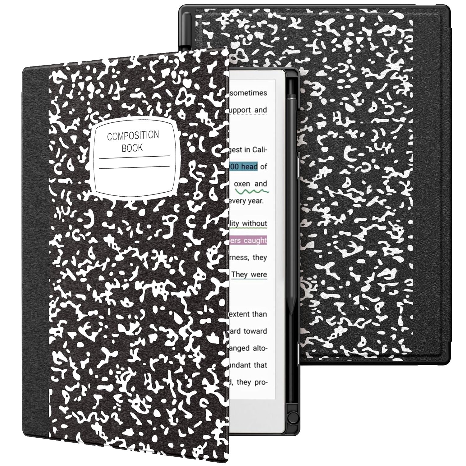 TiMOVO Case for Remarkable Paper Pro 11.8Inch 2024, Lightweight Hard Back Shell Protective Book Folio Cover with Pen Holder for Remarkable Paper Pro Color Tablet, Support Auto Wake/Sleep,BlackNotebook