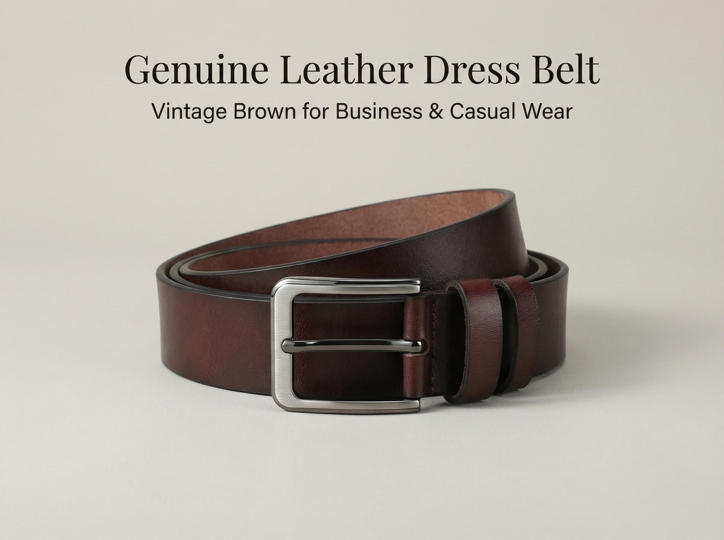 dark brown mens dress belt 1