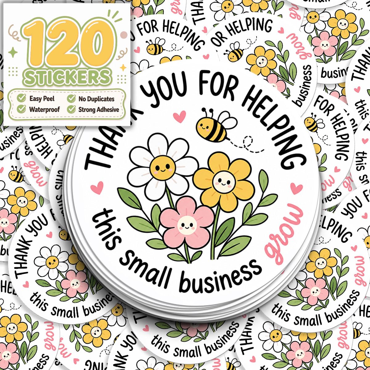 120pcs Thank You for Supporting My Small Business Stickers 2 Inch