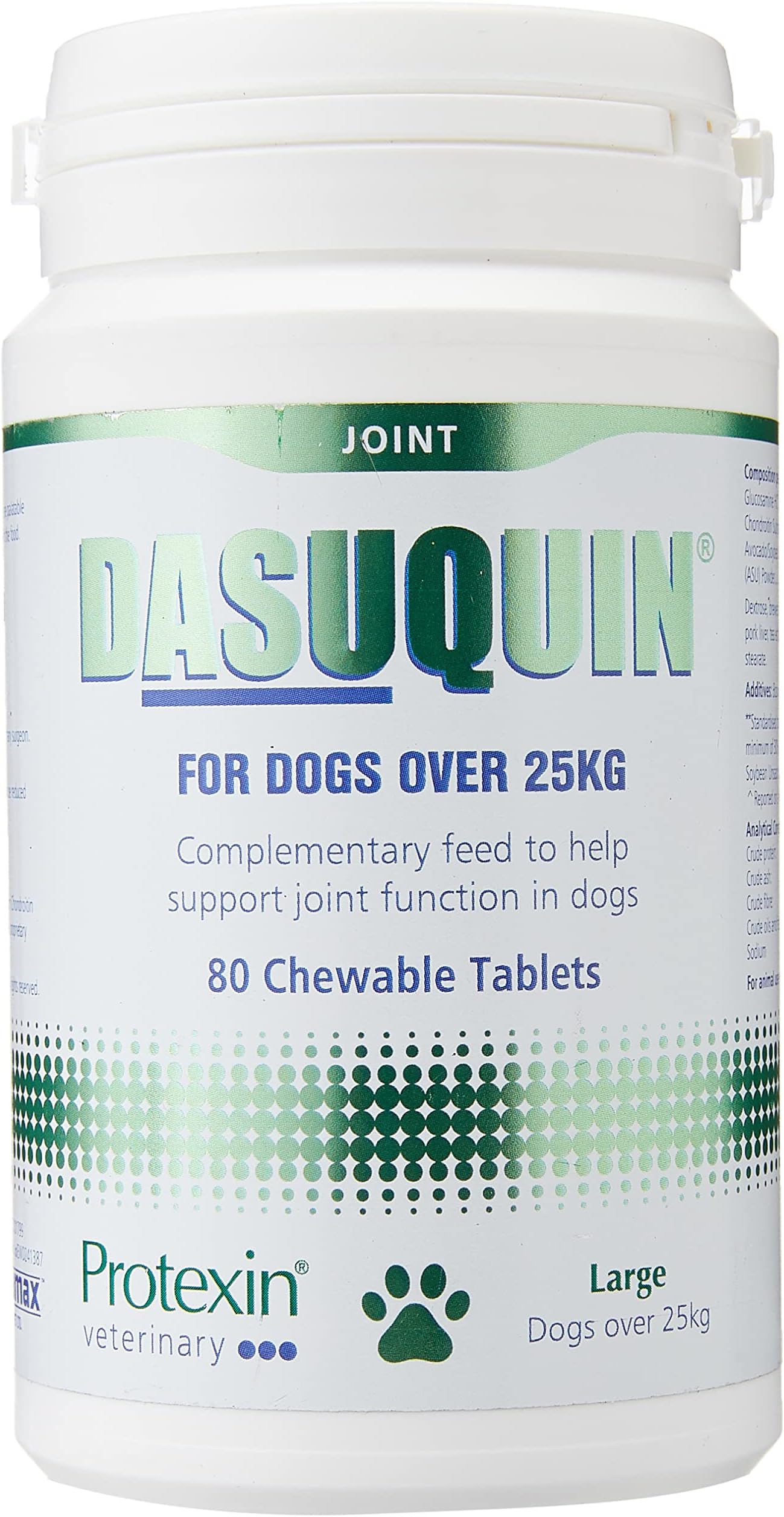 Veterinary Dasuquin Advanced Joint Supplement for Dogs Over 25kg, with ASU, Glucosamine HCl and Chondroitin for Joint Care and Support - 80 Chewable Tablets