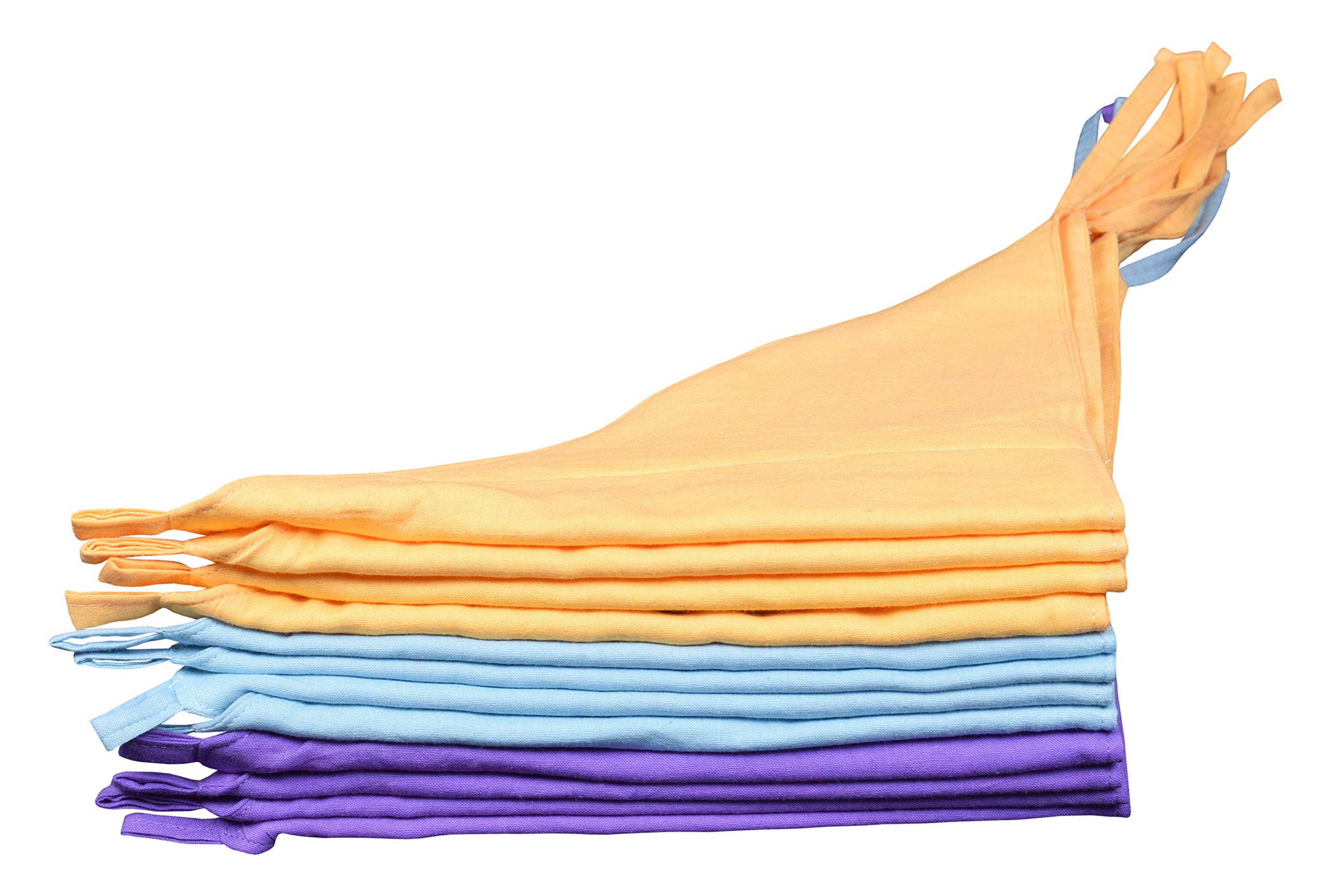 MK HANDICRAFT SET OF 12 PIECES SOFT AND PURE COTTON TRIANGULAR NAPPIES FOR BABIES (BEIGE, Children: S)-image-39