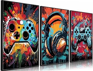 3Pcs Cool Gaming Wall Art Retro Video Gamer watercolor Posters Pictures ...