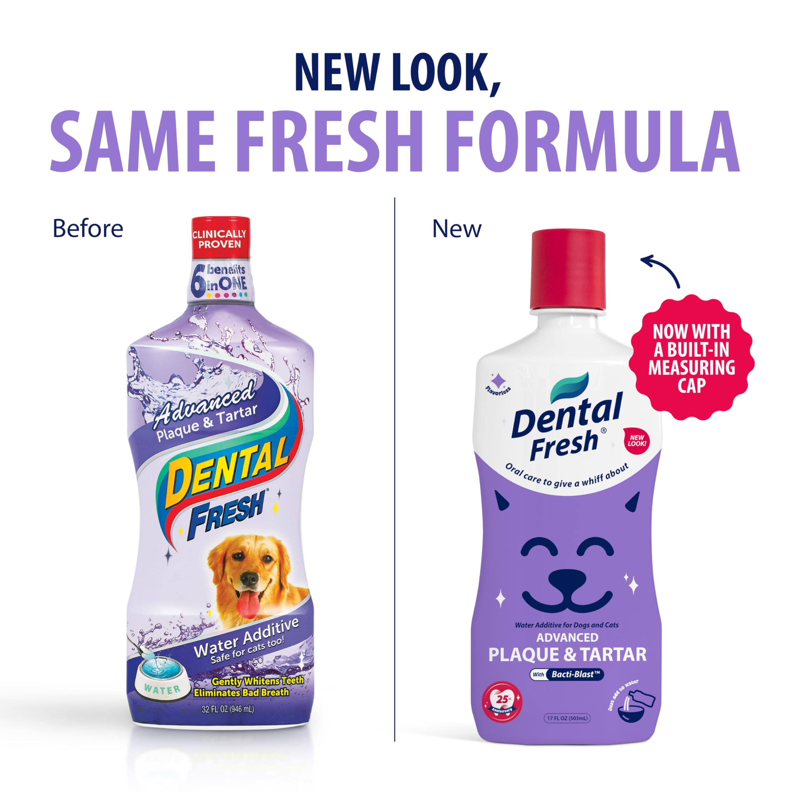 Dental Fresh Plaque & Tartar Control Water Additive for Dogs & Cats – Helps Support Clean Teeth, Healthy Gums & Fresh Breath – Advanced Formula Oral Care, 17 fl oz - image 2