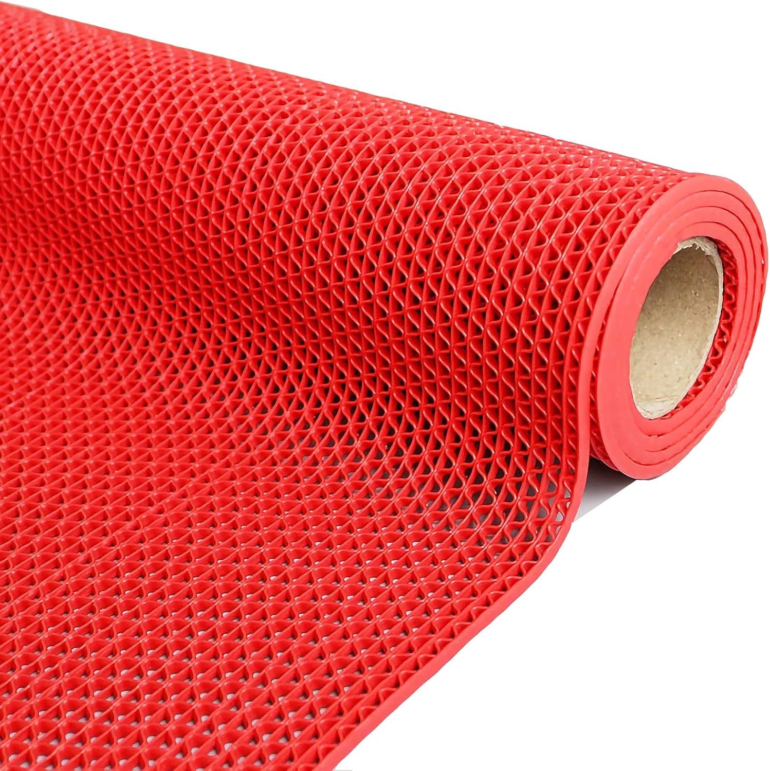 Hpthly Red Bathroom Non-Slip Drainage Mat Commercial Waterproof Wet Area Floor Mat S-Shaped Hollow Carpet For Garage Swimming Pool,-120Cmx300cm