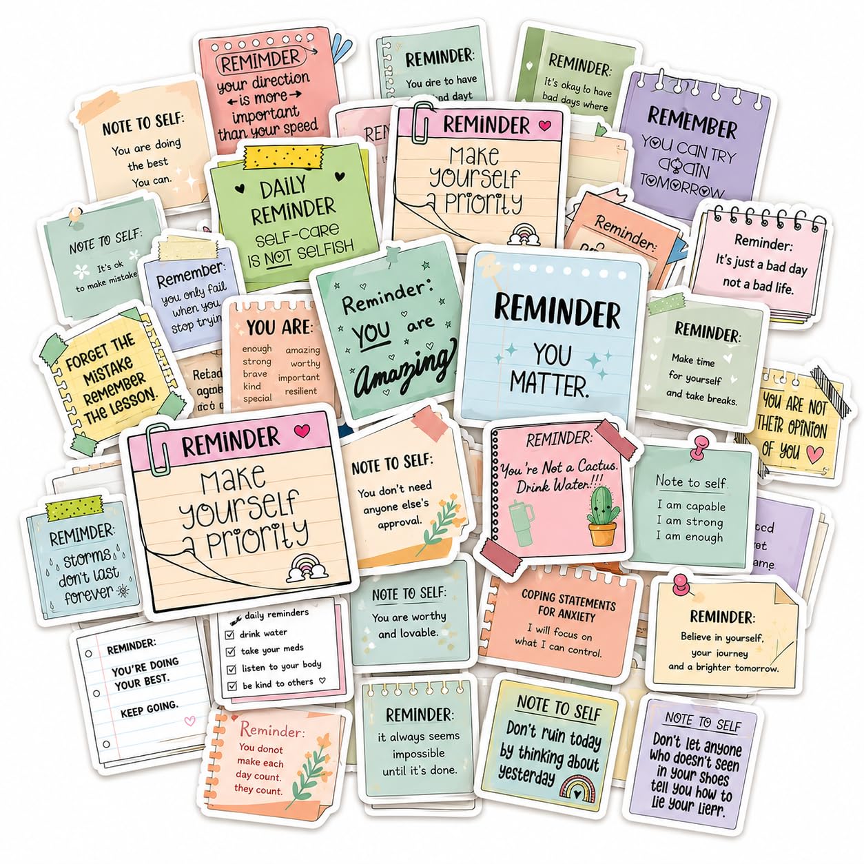 Kynoz 50pcs Positive Affirmation Stickers, Self Care Journal Stickers