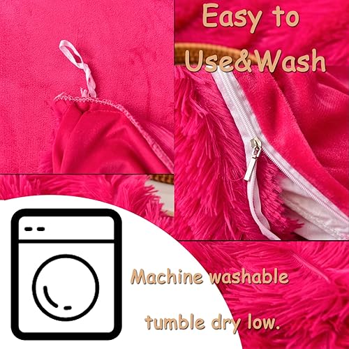 Miniatura 5 de MorroMorn Juego de funda de edredón esponjoso, 5 piezas, juego de ropa de cama de pelo sintético, terciopelo de felpa ultra suave para King, tamaño