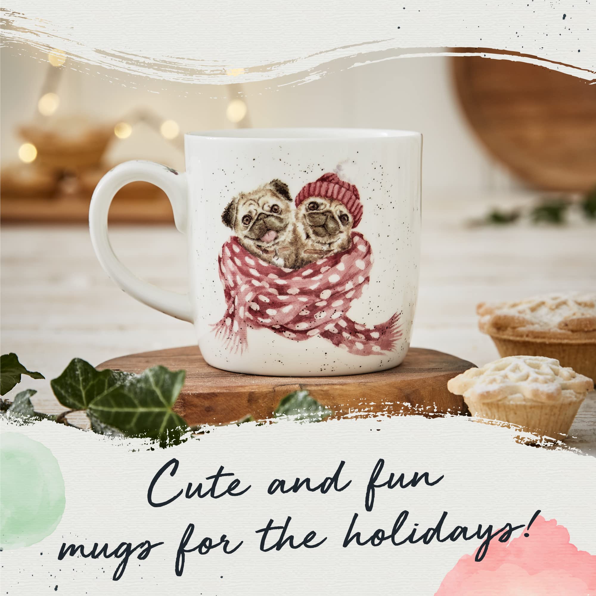 Amazon.com: Royal Worcester Wrendale Designs Snug as a Pug Mug