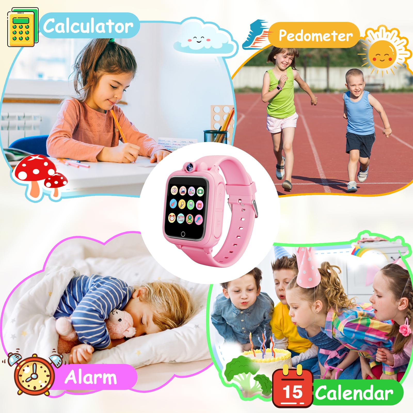 Umblue Smartwatch per Bambini, Orologio Bambini con Contapassi, 26 Bambini Giochi, Telecamera, Musicale, Regali per bambini e giocattoli per bambini per ragazzi e ragazze dai 2 ai 13 anni