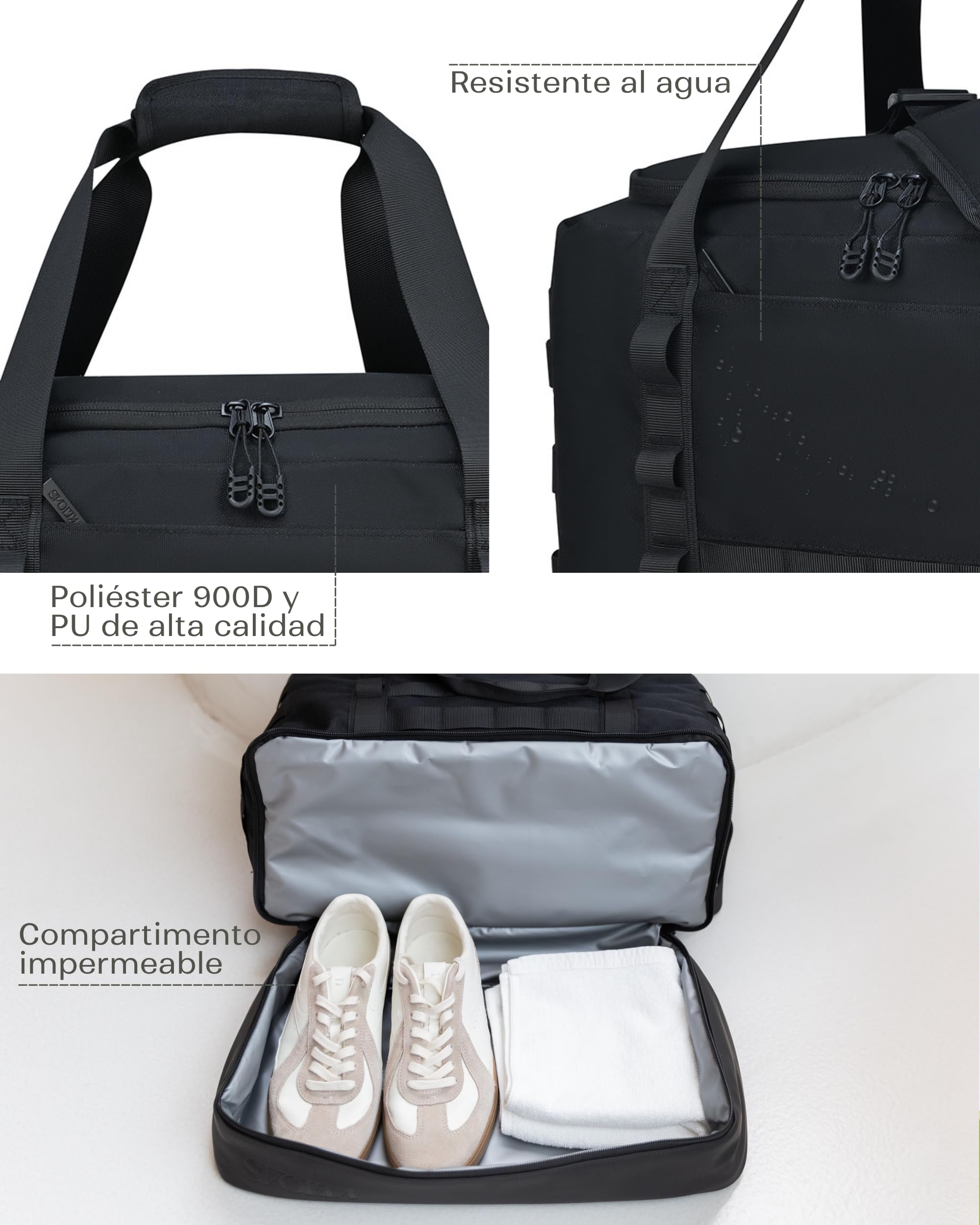 SVOLTA Bolsa de Deporte Resistente al Agua para Hombre y Mujer - Bolsa de Viaje Militar Grande 32L con Compartimento Impermeable - Mochila Táctica Duffle para Gimnasio, Crossfit y Viajes - Verde Oliva
